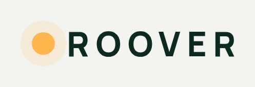ROOVER wordmark with amber disc